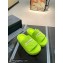 Balenciaga shearling Furry platform slides Sandals Green 2023