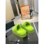 Balenciaga shearling Furry platform slides Sandals Green 2023