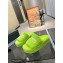 Balenciaga shearling Furry platform slides Sandals Green 2023