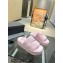 Balenciaga shearling Furry platform slides Sandals Light Pink 2023