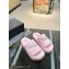 Balenciaga shearling Furry platform slides Sandals Light Pink 2023