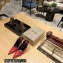 Balenciaga Square Knife Heel 10cm Slingbacks in Satin Red with Allover Logo in rhinestones 2023
