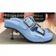 Balenciaga Heel 6cm Mallorca Buckled Leather Sandals Blue 2023