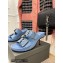 Balenciaga Heel 6cm Mallorca Buckled Leather Sandals Blue 2023