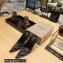 Balenciaga Square Knife Heel 10cm Slingbacks in Satin Black with Allover Logo in rhinestones 2023