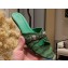 Balenciaga Coated Canvas Cagole Flat Sandals Green 2023