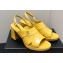 Chanel Heel Patent Crumpled Lambskin Sandals G45016 Yellow 2023