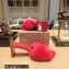 Balenciaga Heel 6.5cm feather-detail mules sandals Red 2023