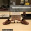 Balenciaga Heel 7cm BB Plaque Groupie Sandals in Leather crocodile print Brown 2023