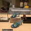Balenciaga Heel 7cm BB Plaque Groupie Sandals in Leather crocodile print Green 2023