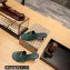 Balenciaga Heel 7cm BB Plaque Groupie Sandals in Leather crocodile print Green 2023