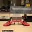 Balenciaga Heel 7cm BB Plaque Groupie Sandals in Leather crocodile print Red 2023