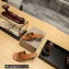 Balenciaga Heel 7cm BB Plaque Groupie Sandals in Leather Brown 2023