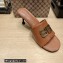 Balenciaga Heel 7cm BB Plaque Groupie Sandals in Leather Brown 2023