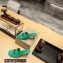 Balenciaga Heel 7cm BB Plaque Groupie Sandals in Leather Green 2023