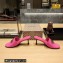 Balenciaga Heel 7cm BB Plaque Groupie Sandals in Leather Fuchsia 2023