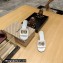 Balenciaga Heel 7cm BB Plaque Groupie Sandals in Leather White 2023