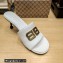 Balenciaga Heel 7cm BB Plaque Groupie Sandals in Leather White 2023