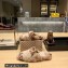 Balenciaga Teddy Mules Beige in fake fur and black contrasted Allover Logo 2023