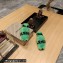 Balenciaga Teddy Mules Green in fake fur and black contrasted Allover Logo 2023