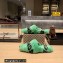 Balenciaga Teddy Mules Green in fake fur and black contrasted Allover Logo 2023