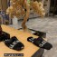 Balenciaga Teddy Mules Black in fake fur and black contrasted Allover Logo 2023