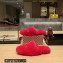 Balenciaga Teddy Faux Fur Mules Red 2023