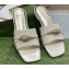 Gucci slide sandals with Tiger head detail hardware 750509 White 2023