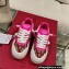 Valentino ONE STUD XL low-top sneakers in nappa leather and Toile Iconographe fabric Fuchsia 2023