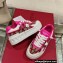 Valentino ONE STUD XL low-top sneakers in nappa leather and Toile Iconographe fabric Fuchsia 2023