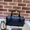Gucci matelassé chevron leather GG Marmont small top handle bag ‎746319 Black 2023
