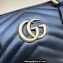 Gucci matelassé chevron leather GG Marmont small top handle bag ‎746319 Black 2023