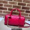 Gucci matelassé chevron leather GG Marmont small top handle bag 746319 Red 2023