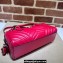 Gucci matelassé chevron leather GG Marmont small top handle bag 746319 Red 2023