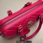 Gucci matelassé chevron leather GG Marmont small top handle bag 746319 Red 2023