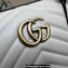 Gucci matelassé chevron leather GG Marmont small top handle bag ‎746319 White 2023