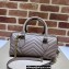 Gucci matelassé chevron leather GG Marmont small top handle bag 746319 Nude 2023