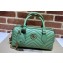 Gucci matelassé chevron leather GG Marmont small top handle bag 746319 Green 2023