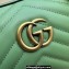 Gucci matelassé chevron leather GG Marmont small top handle bag 746319 Green 2023