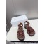 Celine CLEA TRIOMPHE GLADIATOR CHUNKY SANDALs in Calfskin CROCODILE Burgundy 2023