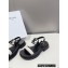 Celine CLEA TRIOMPHE SANDALs in Calfskin and Canvas Black 2023