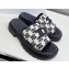 Celine CLEA TRIOMPHE SLIDEs in TRIOMPHE STAMPED CANVAS and Calfskin Black 2023