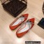 Jimmy Choo GENEVI Pointed-Toe Flats Satin Orange with Crystal Chain 2023