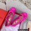 Valentino Rockstud Satin Ballerina Fuchsia 2023