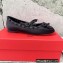 Valentino Rockstud Satin Ballerina Black 2023