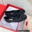 Valentino Rockstud Satin Ballerina Black 2023