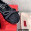 Valentino Rockstud Satin Ballerina Black 2023