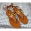 Valentino VLogo Chain leather thong sandals Brown 2023
