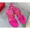Valentino VLogo Chain leather thong sandals Fuchsia 2023