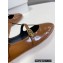 Celine DOUBLE STRAP MARY JANE BALLERINAs in Patent Calfskin Brown 2023
